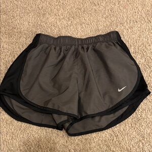 Nike Women's Charcoal and Black Athletic Shorts